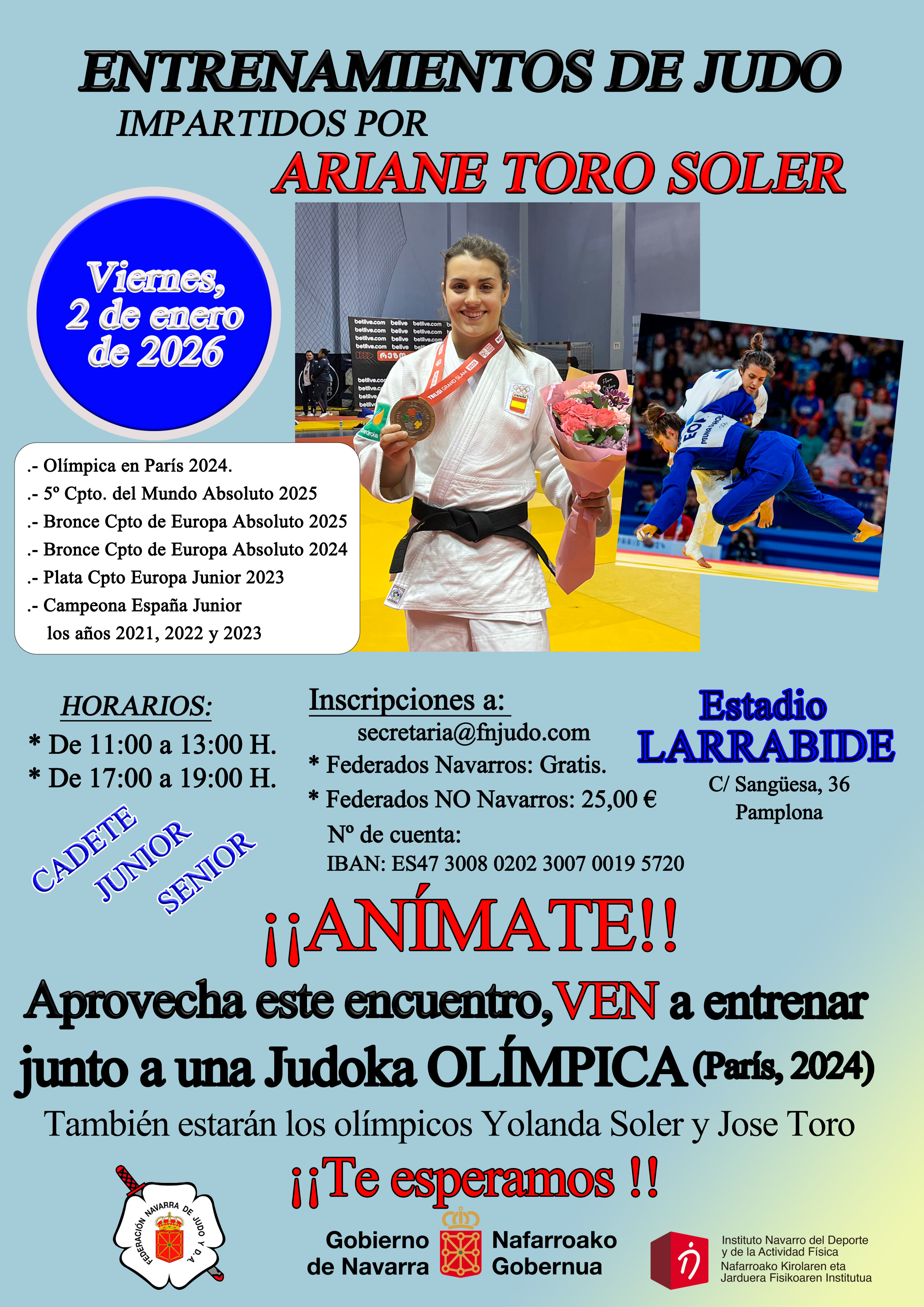 Comienza el a&ntilde;o entrenando con la Ol&iacute;mpica ARIANE TORO SOLER. Pamplona 02-01-26